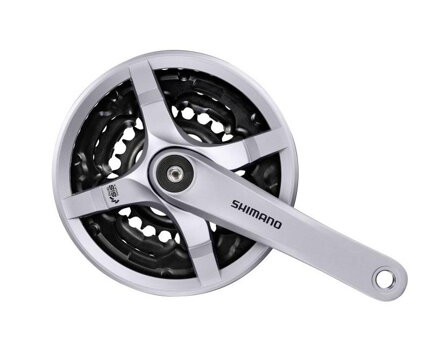 SHIMANO Centro FC-TY501 170mm 42/34/24z. 6/7/8-k. argento. con copertura quadrata