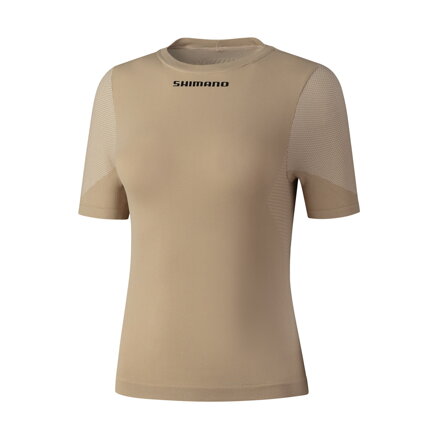 T-shirt SHIMANO da donna VERTEX SS BASE LAYER marrone chiaro