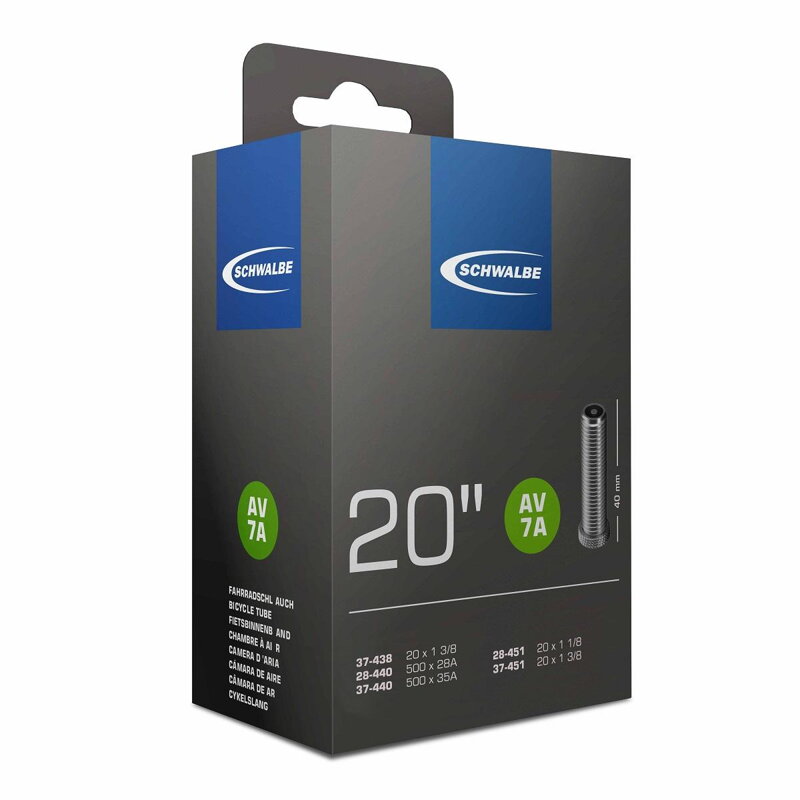 Camera d'aria SCHWALBE AV7A 20 28/37-438/451 EK AGV 40mm 105g Camera d'aria SCHWALBE AV7A 20 28/37-438/451 EK AGV 40mm 105g