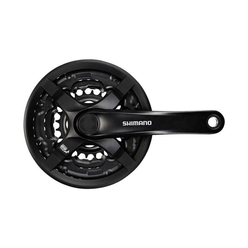 SHIMANO Centro FC-TY501 170mm 48/38/28z. 6/7/8-k. nero con coperchio quadrato